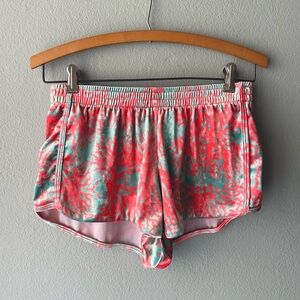 Jolyn | Silas Velvet Dryland Neon Coral Print High-Rise Cheeky Short Shorts
